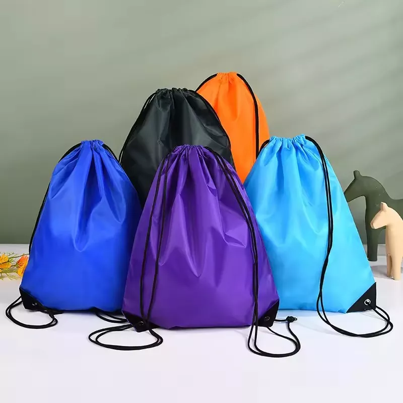 กระเป๋าเป้สะพายหลัง Drawstring โพลีเอสเตอร์กันน้ำกลางแจ้ง